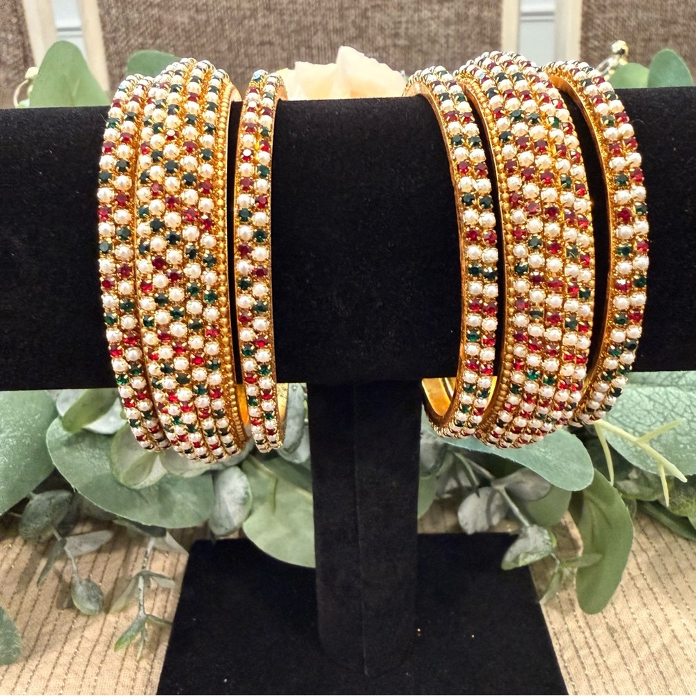 Vibrant Traditional Multicolor Beaded Bangles